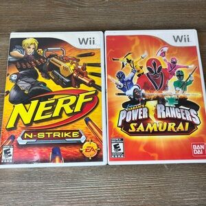 Wii Game Bundle Power Rangers Samurai & NERF N- Strike Rated E /Both Tested